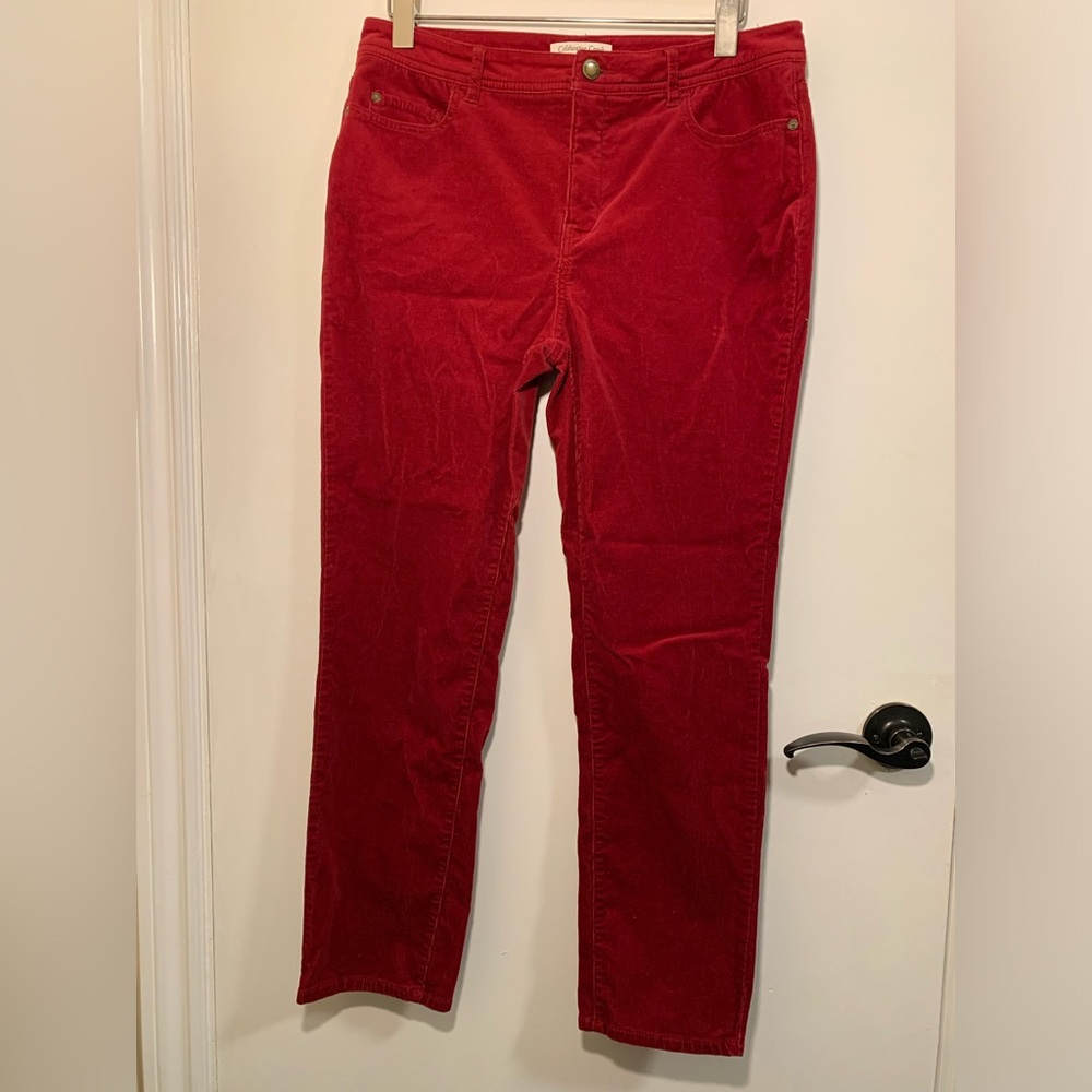 Coldwater Creek Classic Fit Red Corduroy Pants